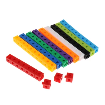 100vnt 10 spalvų Multilink Susieti Skaičiavimo Kubeliai Snap Blokai Mokyti Matematikos Manipuliavimo Ankstyvojo Lavinimo Žaislai Vaikams