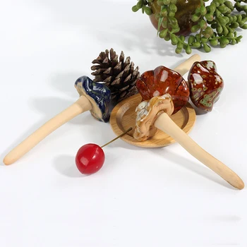4pcs Keramikos Toadstools Modeliavimas Grybų Modelis Bonsai Ornamentas 