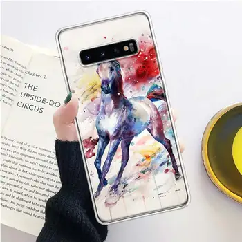 Aliejaus Tapybai Cute Arklių Minkštas Viršelis Telefono dėklas Samsung Galaxy S10 S20 S21 FE S8 S9 S7 Pastaba 10 9 8 Plus Ultra Lite J4 J6 + Coq
