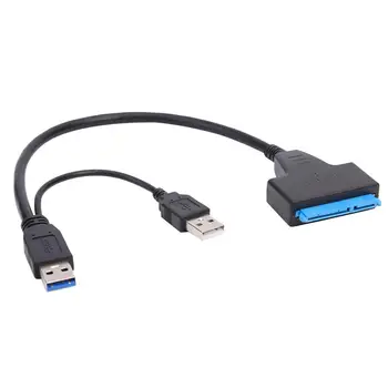Didelės Spartos SATA Dual USB3.0 Adapterio Kabelį Reader 2,5 colio SATA/HDD Atveju Mažėjimo Suderinamas su USB 2.0/1.1 Stabili
