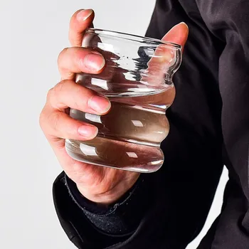 Japonijos Juostele Pieno Ąsotis Šilumos-resistantn Stiklo Puodelis Su Rankena, Kava, Pienas, Arbata, Separatorius Tikroji Taurė Namų Kavinė Drinkware