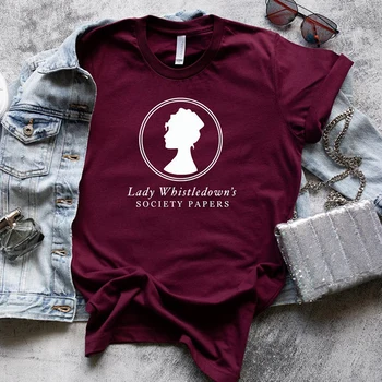 Lady Whistledown Marškinėliai Bridgerton Serijos Visuomenės Popieriaus T-Shirt Tv Šou Bridgerton Marškinėliai Tumblr Viršūnes Dovana Gerbėjams