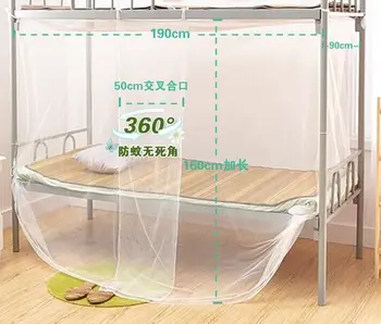 Tinkleliai nuo vabzdžių už vieną duris dvigulė lova viršuje ir apačioje kvadratinis stogo