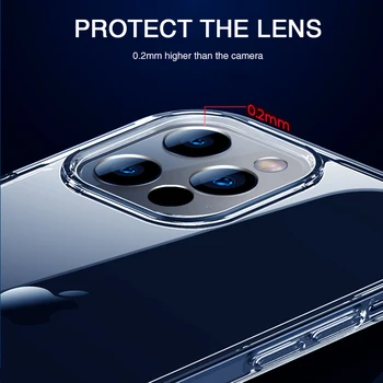 Ultra Plonas Objektyvo Apsaugos Atveju iPhone 12 11 Pro Max XR X Xs Max 5 6 7 8 Plus SE 2020 m. 11 Minkštas Aišku, Silikono Atveju Galinį Dangtelį
