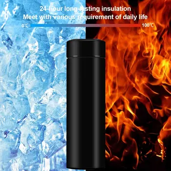 Vandens Butelis Arbata Infuser Butelis Thermoses Kelionės Puodelis su Smart LCD Touch Screen Automobilinis Nešiojamas Kavos Vakuuminės Taurės Thermoses