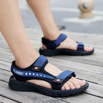 Vasarą naujų didelių sandalai vyrų paplūdimio bateliai ne slydimo minkštas vienintelis asmenybės sandalai kvėpuojantis Odos Sandalai