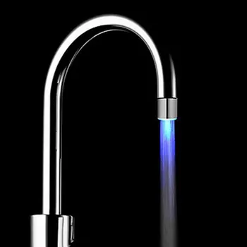 Šviesos LED Virtuvės Vandens Maišytuvas Dušo Bakstelėkite Spalvinga Keitimas Švyti Antgalis Baseino Vandens Purkštukų Vonios kambarys Filtras Ne Baterija Tiekimo