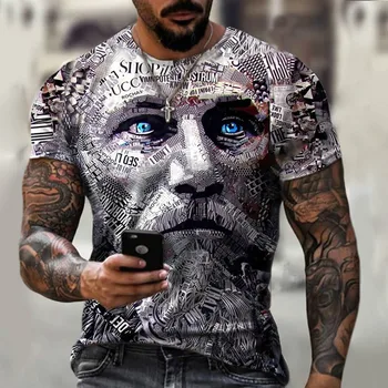 2021 Vasaros Mados Gatvė Asmenybės Grafiti Inkaro 3D Spausdinimo Drabužiai Plius Dydis Patogios Apvalios Kaklo trumpomis Rankovėmis T-Shirt