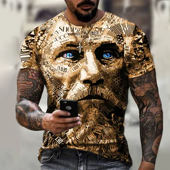 2021 Vasaros Mados Gatvė Asmenybės Grafiti Inkaro 3D Spausdinimo Drabužiai Plius Dydis Patogios Apvalios Kaklo trumpomis Rankovėmis T-Shirt
