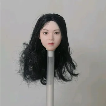 1/6 juodais Plaukais Mergina Koledžą Jauna Mergina Loli Galvos Modelio moterišką figūrą galvos skulptūra modelis-12 colių veiksmų pav.