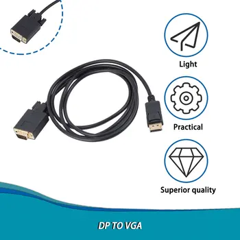 1,8 M DP Display Port Male VGA Male RGB (D-SUB Kabelis, Adapteris, HDTV Naujas Didmeninės