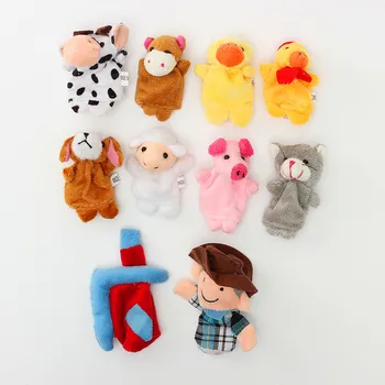 10 Vnt Animacinių Filmų Pliušiniai Žaislai Berniukas Mergaitė Pirštu Lėlių Animaciją Gyvūnų Vaiko Dovana, Mielas Piršto Lėlių Lėlės Pasakoja Istorijas Kūdikiui