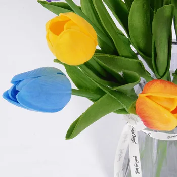 10vnt Dirbtinės Tulpės Gėlių Sode Vestuvių Dekoravimas Nekilnojamojo Touch 