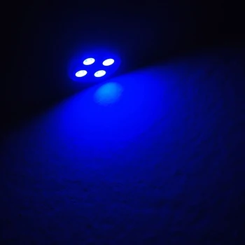 10vnt/set Automobilių Šviesos T10 4SMD 1210 LED Pleišto prietaisų Skydelio Indikatorius Grupių Lemputė Mėlyna
