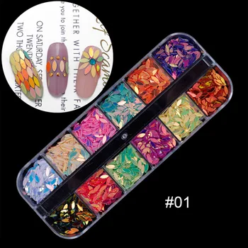 12 Cell Nail Art Dekoro kalnų krištolas Blizgučiai Kristalų, Brangakmenių Lankas Snaigės Akrilo UV lenkijos 3D Patarimai AUG889