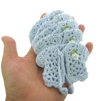 12Pcs Mini miniatiūriniai nėrimo megztinis gėlių baby shower Krikšto krikštynų partija pasisako papuošalai