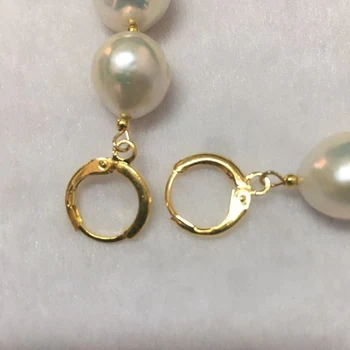 13-18mm balta baroko pietų jūros perlų auskarai 18K AAA DIDŽIULIS pendulous gamtos Įtaigus UŽSEGIMAS šalies earbob dangler Prašmatnus aurora