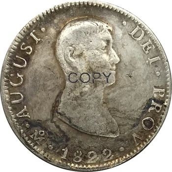 1822 Meksika 8 Reales Cupronickel Padengti Sidabro Monetos Kopija