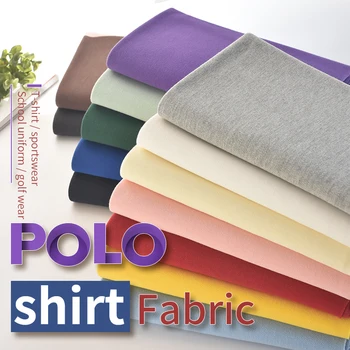 185X50cm Polo audinio medvilnės audinio megztų drabužių audinio mokyklos vienodos studento T-marškinėliai ilgomis Rankovėmis Viršuje Atsitiktinis ir kvėpuojantis