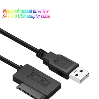 1pc 35CM USB 2.0 Mini Sata II 7+6 13Pin SATA Adapteris Su USB 2.0 Keitiklio Kabelį Už Nešiojamojo kompiuterio Optinio įrenginio Linija HDD Diską