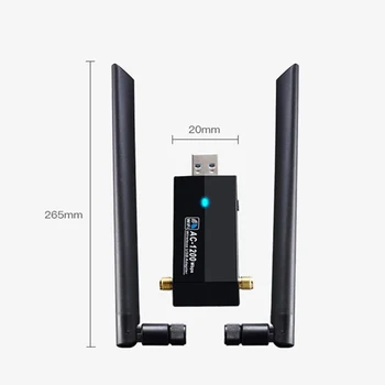 2.4 5.8 GHz, USB 3.0, WiFi Imtuvas Dual Band 1200M MT7612U Gigabit ethernet Tinklo plokštė Darbalaukio Dual band Wireless Wifi Adapteris