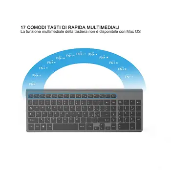 2.4 G Bevielio Silent Keyboard Pelė Mini Multimedijos Full-Size 