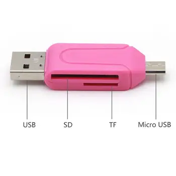 2 In 1 Modelis-c USB OTG Adapteris, Universalus Micro TF/SD Kortelių Skaitytuvas Telefono Plėtinio Antraštės 