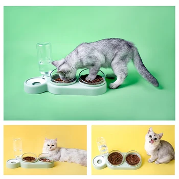 2-in-1 Pet Feeder Kačių, Šunų Maisto Dubenėlį Vandens Rezervuarai Automatinis Vandens Balionėlis, Šunų Kačių Šėryklos Geriamojo Pet products
