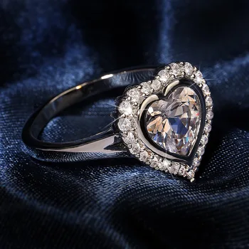 2020 m. Nauja japonų širdies Žiedas AAA CZ Moterų Vestuvių Pažintys Žiedas Prom Šalies Valentino Diena Išskirtiniai Papuošalai, Dovanos Moterims