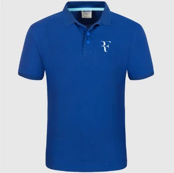 2020 Nauji Polo Marškinėliai, RF roger federer logotipas Medvilnės Polo marškinėliai trumpomis Rankovėmis Didelis Kiekis polo marškinėliai