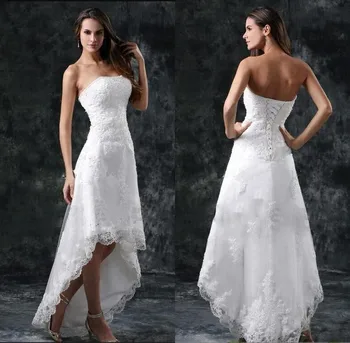 2020 Vestuvių Suknelės, Seksualus Stebėjimo Appliques Didelis Mažas Mažas Baltas Dramblio Kaulo Nėriniai Atgal Vasaros Paplūdimio Trumpos Vestuvinės Suknelės