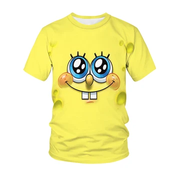 2020Funny Geltona Bob t-Marškinėliai, vyriški Sponge Šeimos Spausdinti 3D T-Marškinėliai, Sportiniai, vyriški Animacinių filmų, Animacinių filmų, T-Marškinėliai, Unisex Hoodie Supjaustyti