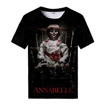 2021 Annabelle 3D Spausdinimo T-shirt Siaubo Filmas Annabelle T-shirt Cool Vyrai Moterys Mados Atsitiktinis Tee Viršūnės