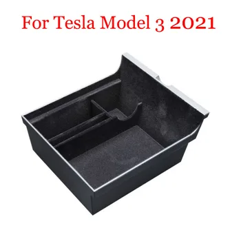 2021 Automobilių Centriniu Porankiu Laikymo Dėžutė Tesla Model 3 2021 Automobilių Reikmenys Konsolė Organizatorius Konteinerių Automobilių Interjeras