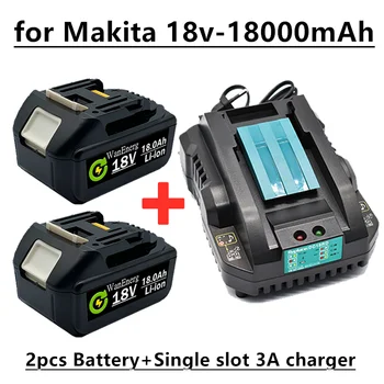 2021 Bl1860 Li ion baterija, 18 V, 18000 MAH, Makita 18 V, bl1840, bl1850, bl1830, bl1860b, LXT 400 + kroviklis