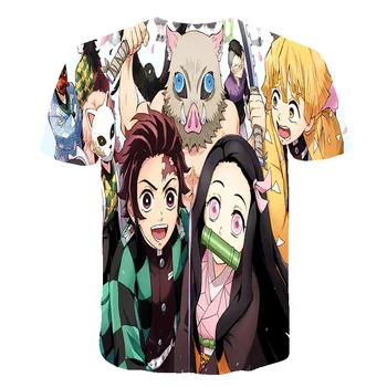 2021 Naujų Anime Demon Slayer Kimetsu nr. Yaiba Marškinėliai 3D Spausdinimo Marškinėlius Cosplay Tanjirou Nezuko Unisex Prarasti Top marškinėliai streetwear