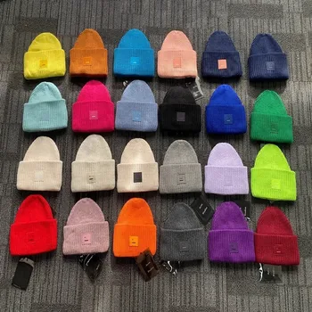 2021 Naujų Spuogų Unisex vyrų ir moterų rudens ir žiemos skrybėlę dvigubo sluoksnio šiltą kepurę vilnos skrybėlę šilta megzta kepurė brimless bžūp