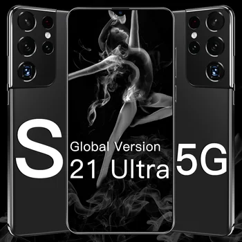 2021 S21 Ultra 6.7 Colių 6800mAh Karšto Pardavimo Išmanųjį telefoną 50MP 5G Net 16 GB 512 GB 10Core mobiliųjų Telefonų Snapdragon 888 Mobilusis Telefonas