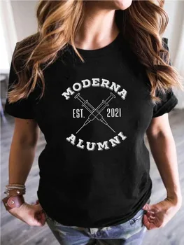 2021 Skiepyti T-shirt Švirkštų Adatų Moterų Marškinėliai, Unisex Atsitiktinis Crewneck Tee Mados Klasikinio Adata Vamzdžių Viršūnes Spausdinti