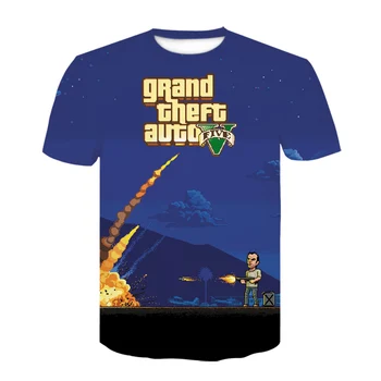 2021 Vasaros Grand Theft Auto 3D Grafinis T-shirt Atsitiktinis Mados Harajuku Berniukų ir Mergaičių Animacija spausdinimo Parduotuvė