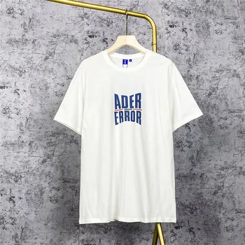 2021ss ADER KLAIDA T-marškinėliai Vyrams, Moterims, Aukštos Kokybės Mėlynos spalvos Logotipas Spausdinti Adererror Raudona RODYKLĖ Ženklas ADER Tee Viršūnės