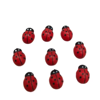20PCS Mediniai Ladybugs Puošmenų, Lipnios Mini Medienos Klaidas Dažytos Butas-Atgal Mediniai kamanėmis Boružėlių