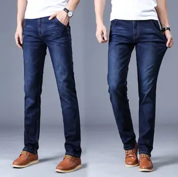 21 Pavasarį jeans vyriški tiesiai cilindrų didelio dydžio elastinga aukštos juosmens atsitiktinis kelnės vyrai džinsai boyfriend džinsai