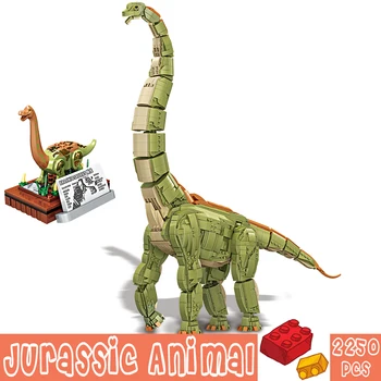 2250Pcs Brachiosaurus Blokai Pasaulyje Dinozaurų Plytų Vaikams Kalėdų Žaislai, Gimtadienio Dovanos Juros periodo Gyvūnų Mini Modelis Rinkiniai