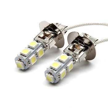 2VNT H3 H1 LED Lemputes, 5050 9SMD Balta 6000K dėl Rūko Žibintai Dienos Veikia Šviesos diodų (Led) Žibintai Lempa Automobilių H1