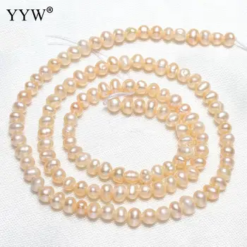 3-4mm Rožinė Gamtos Baroko Gėlavandenių Perlų Karoliukai Papuošalai Perlai 