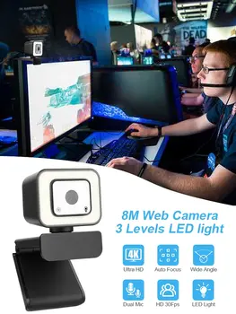 30 FPS Fokusavimo Kamera, 1080P 4K HD Web Kamera, PC, Nešiojamas Kompiuteris su Mikrofonu Žiedas Šviesiai interneto camLight Konferencijos Vaizdo įrašas