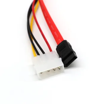 30cm SATA Combo 15 Pin Maitinimo ir 7 Pin Duomenų Kabelis 4 Pin Molex į Serial ATA Švino