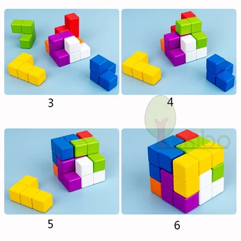 3D Medinio Kubo Erdvę Loginį Mąstymą Mokymo Blokai Tėvų-vaikų stalo Žaidimas Montessori Mokymo priemonių Žaislą Dovanų