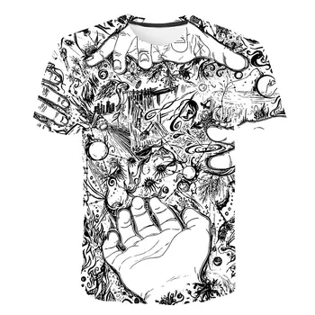 3d Spausdinimo Marškinėliai Vyrams, Moterims Vasaros Psichodelinio Anime T-shirts Grafiti Populiarus Drabužių Juokinga Vertus Trumpas Rankovėmis Tee Viršūnės